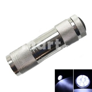 30 Lumens Super Bright 9 LED Flashlight Lamp Camping Torch Head